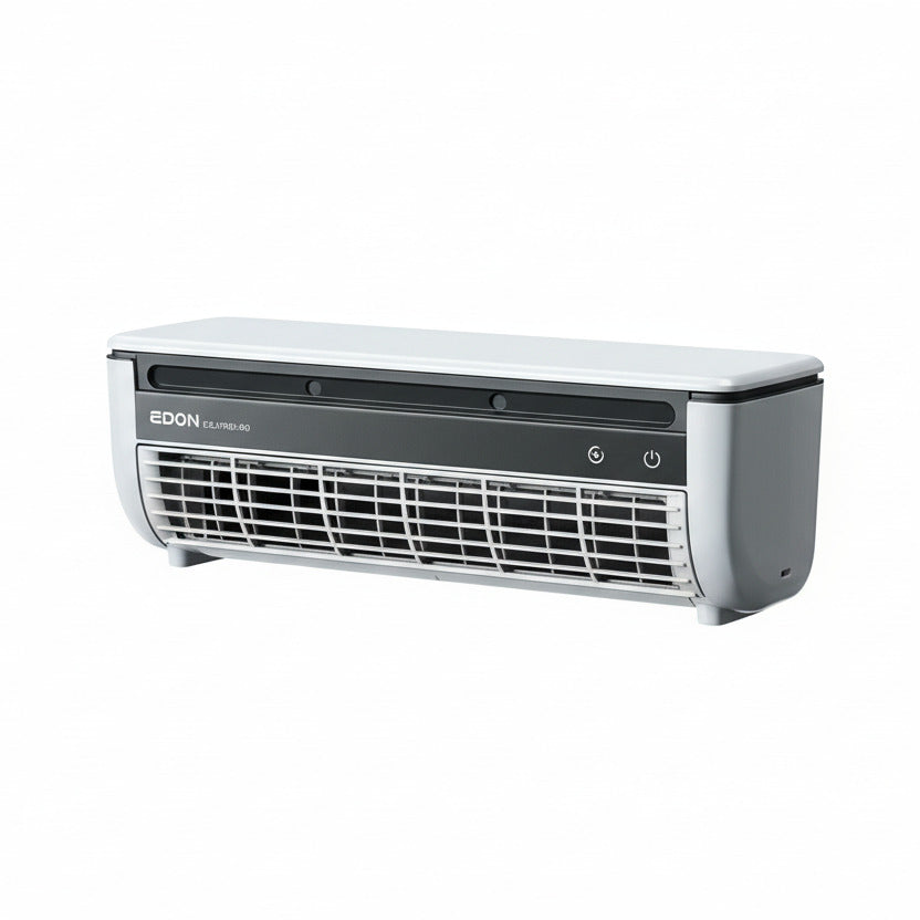 Wall-mounted rechargeable air cooling fan  in white color with remote control for convenient home cooling (Color: White)