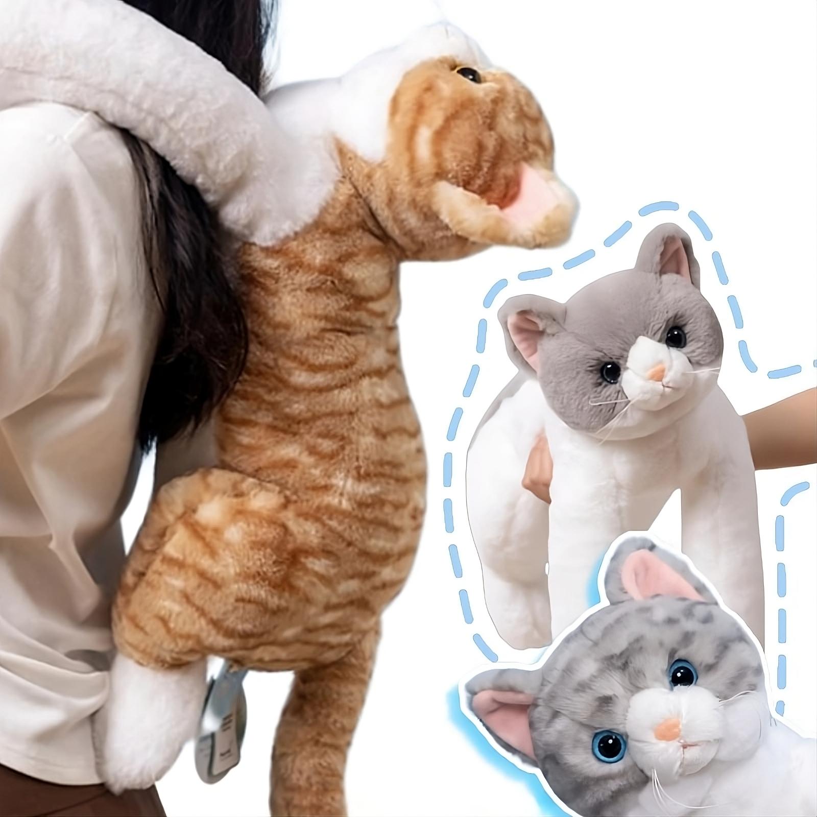 Weighted cat plush toy designed for calming comfort and cozy hugging