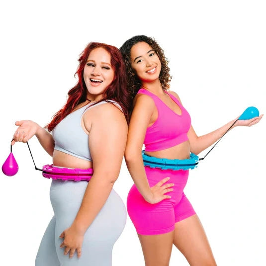 Weighted hula hoop adjustable fitness hoop for core workout and weight loss duo model shot