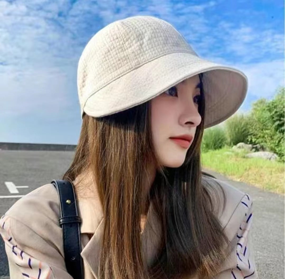 Women’s adjustable sun protection hat in beige color designed for breathable comfort and UV protection during outdoor activities (Color: Beige)