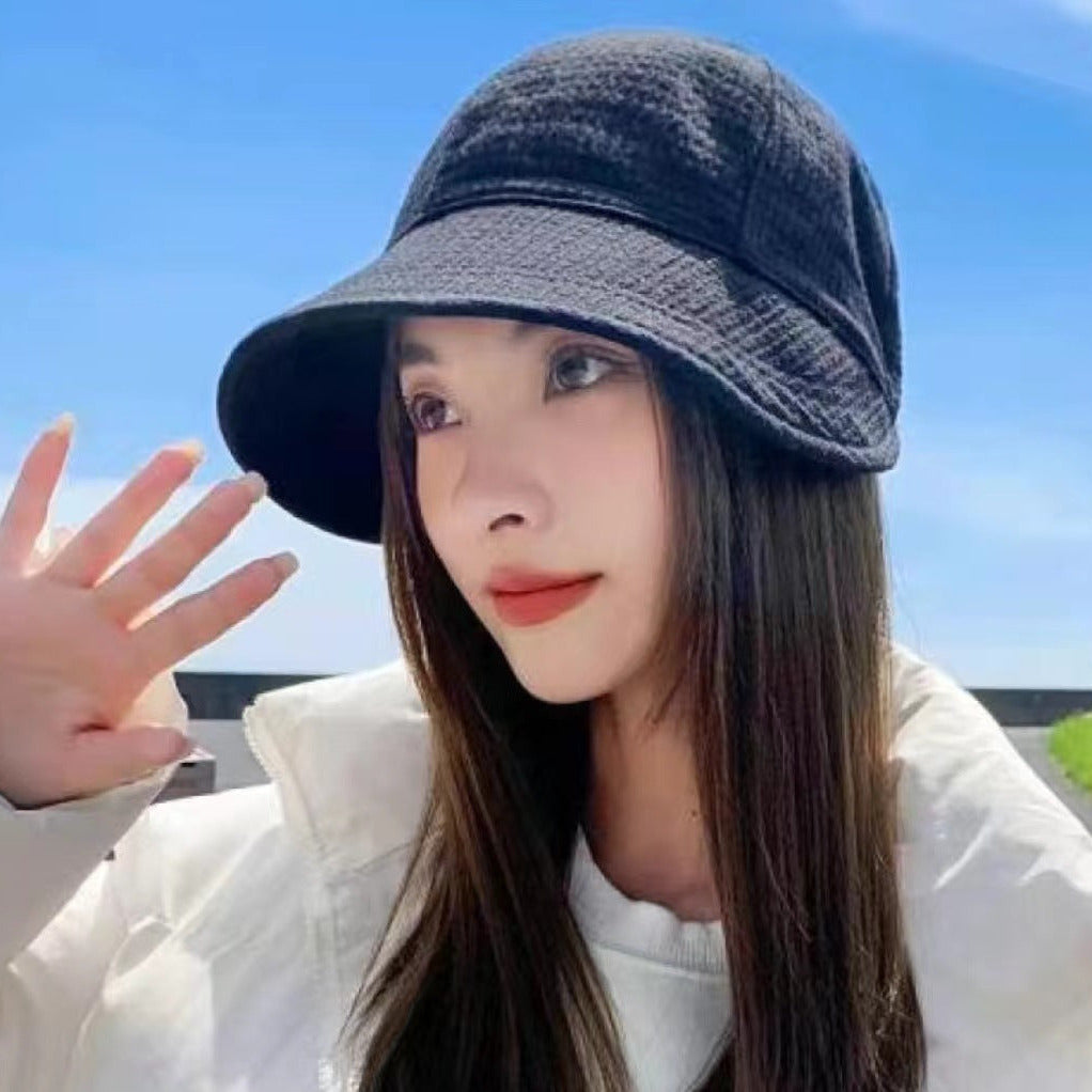 Women’s adjustable sun protection hat in black color designed for breathable comfort and UV protection during outdoor activities (Color: Black)