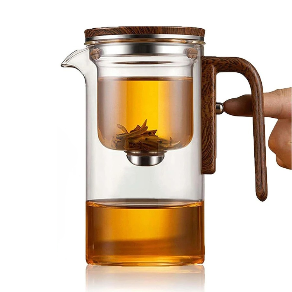 Wooden tea pot with elegant design for serving tea at home or gatherings product shot
